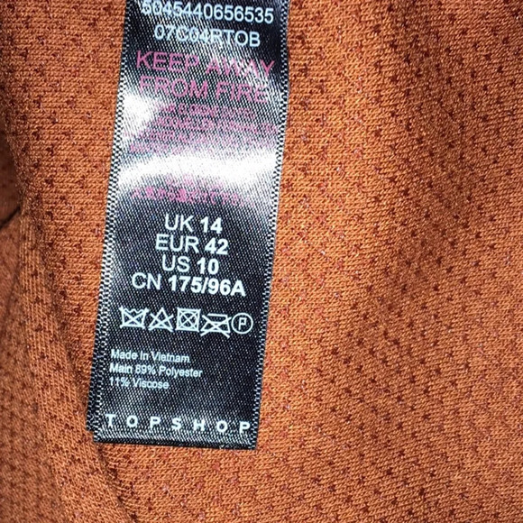 NWT TopShop Rust Brown Carly Single Button Long Sleeve Coat Women’s 10 Blazer - Picture 7 of 7